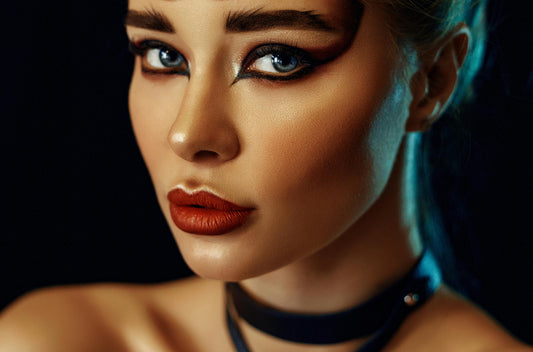 face of a young women with well balanced makeup