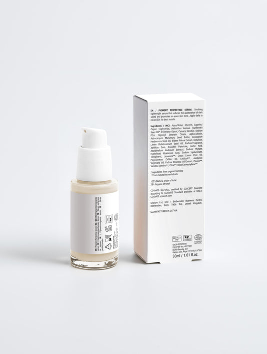 Skincare bottle and box on a white background