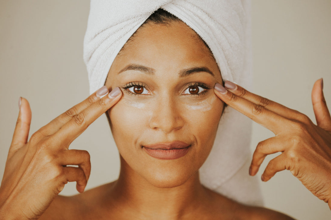 Young women starting her skincare routine