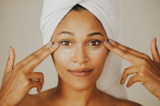 Young women starting her skincare routine