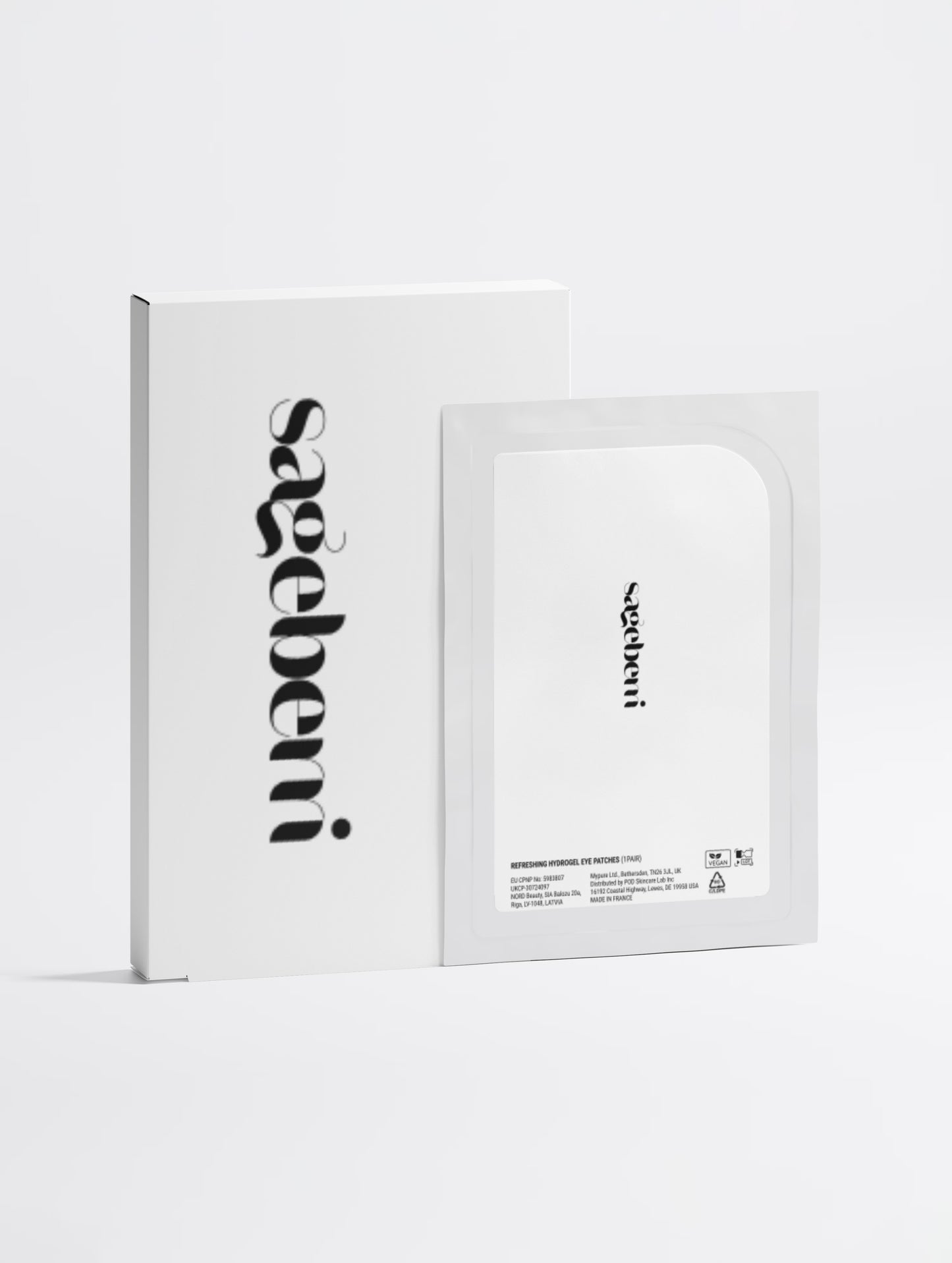 Product box alongside sachet
