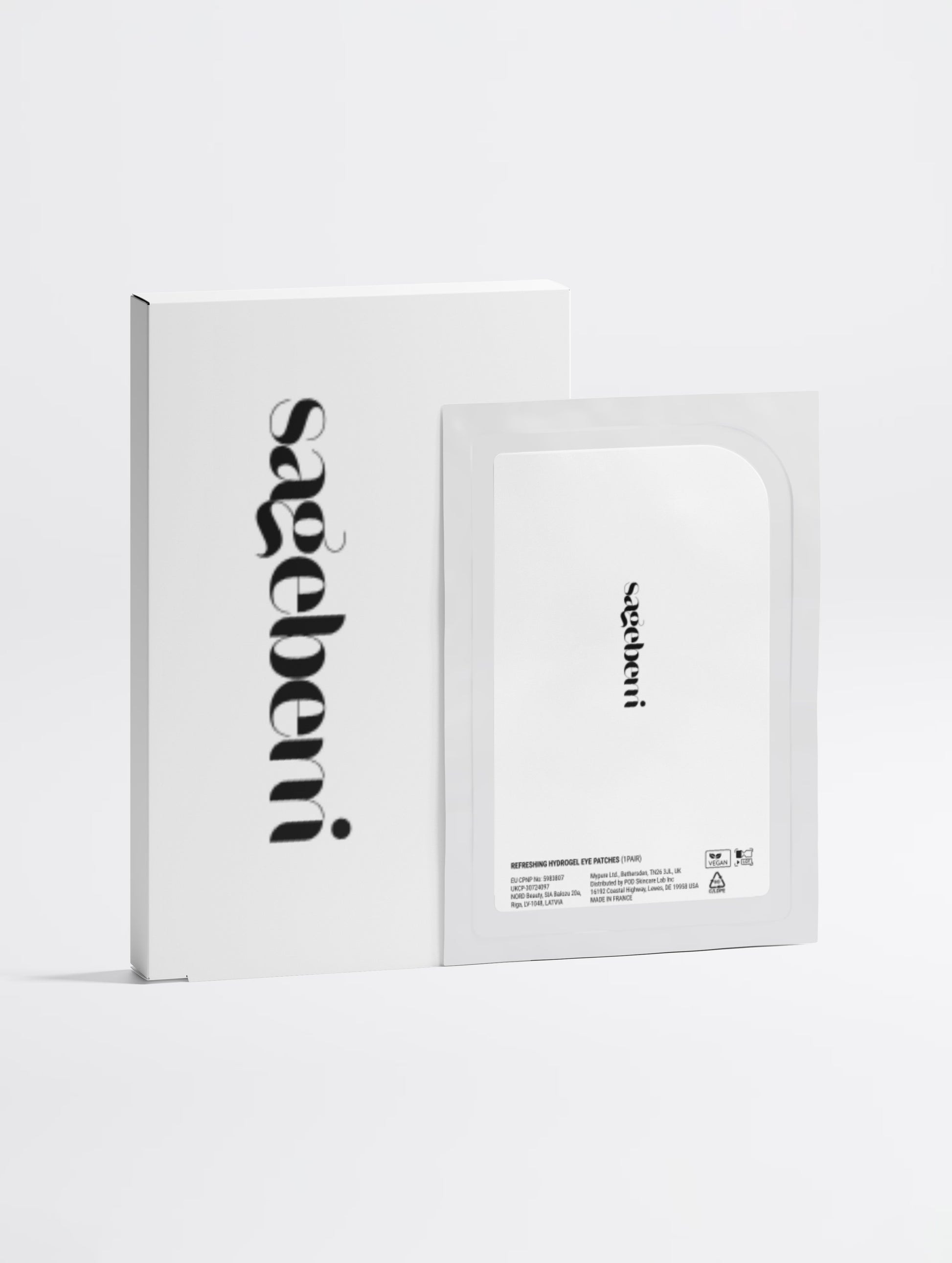 Product box alongside sachet