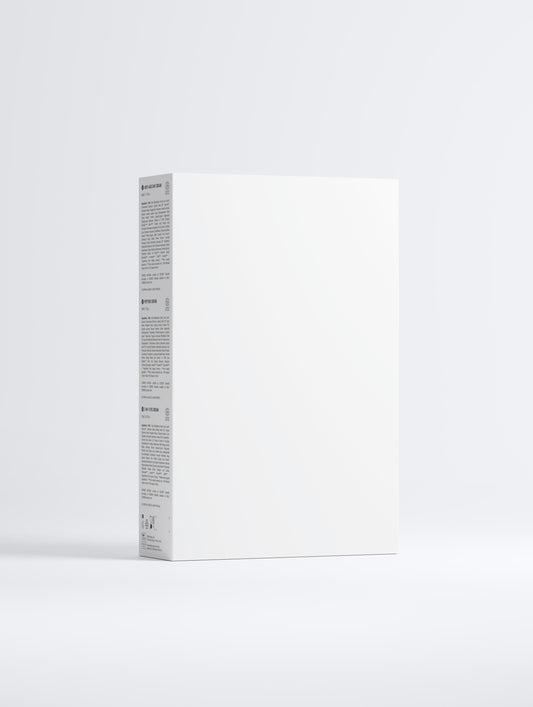 Tall rectangular box with text on a white background