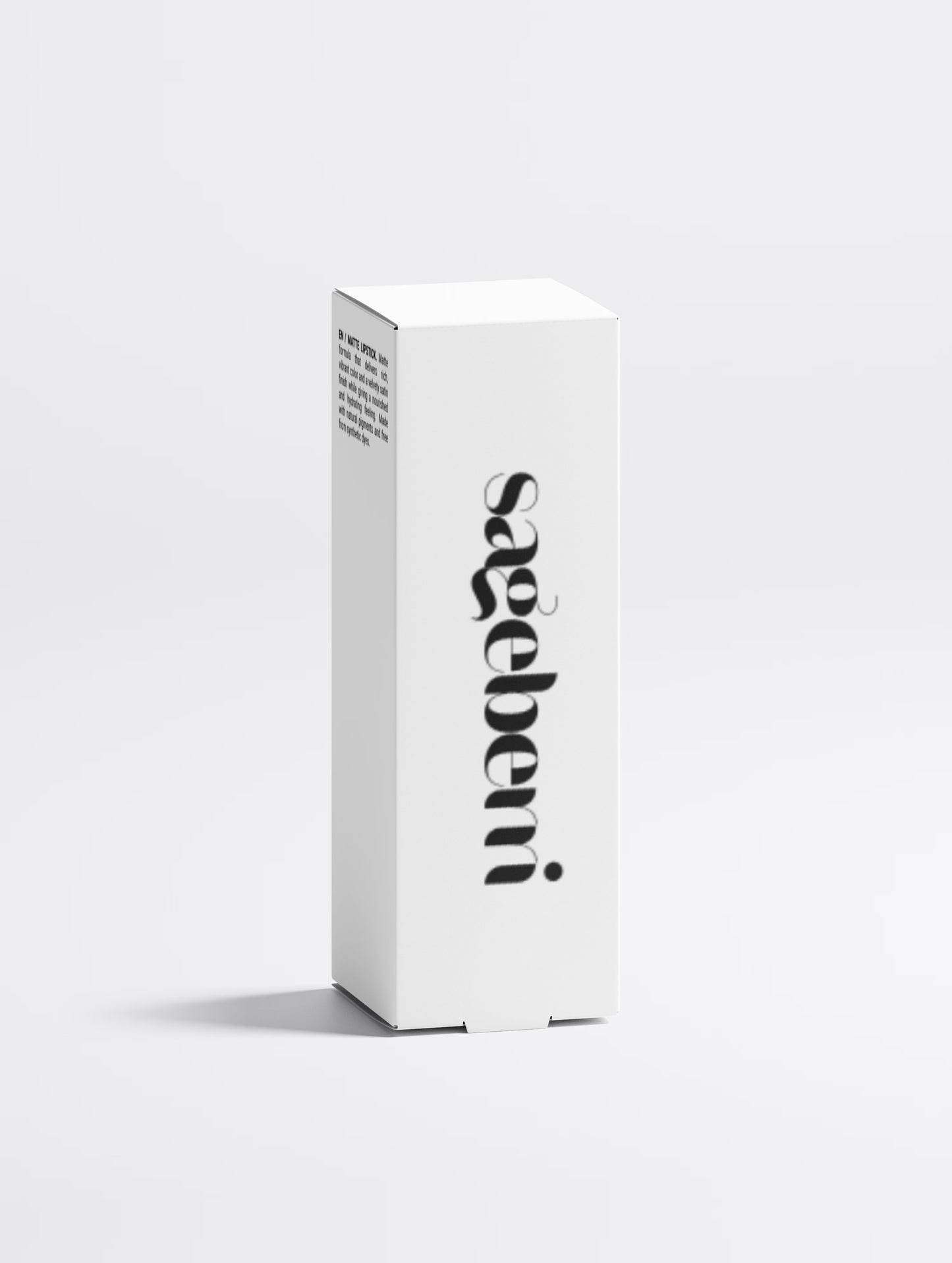 A tall, white rectangular product box with the brand name 'sagebini' printed vertically in black gothic-style lettering on the front, set against a clean light gray background.