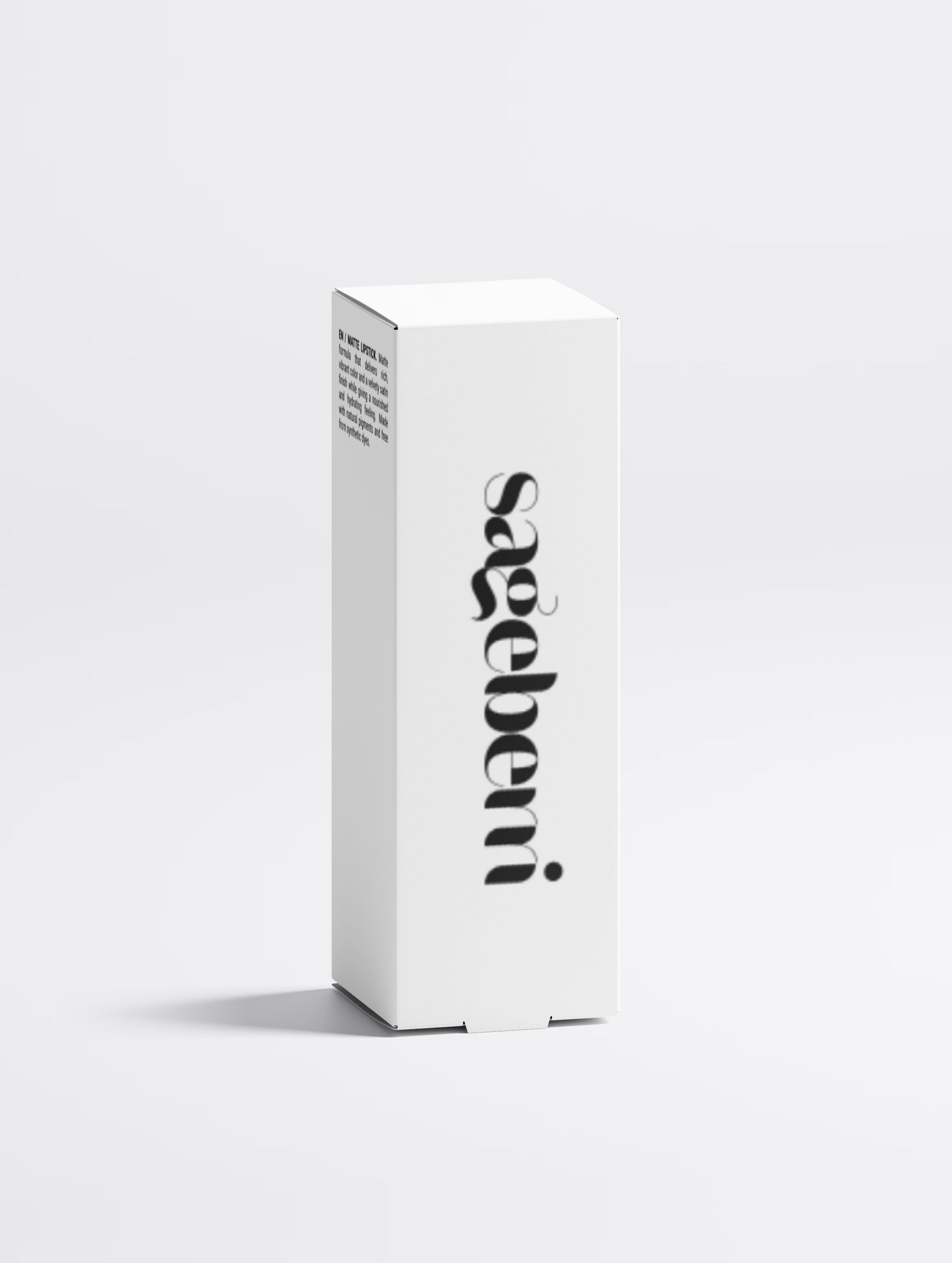 A tall, white rectangular product box with the brand name 'sagebini' printed vertically in black gothic-style lettering on the front, set against a clean light gray background.